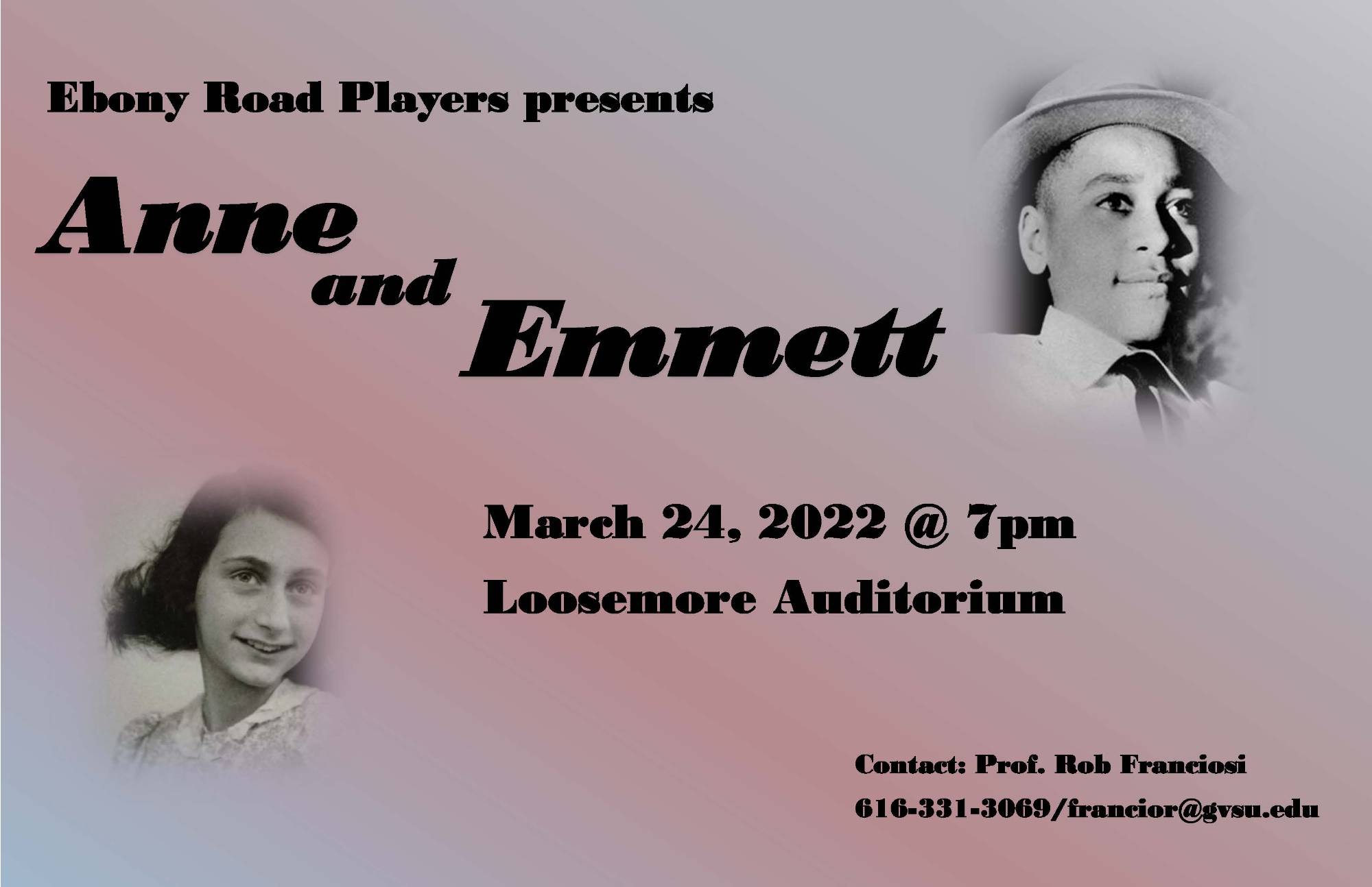 Ebony Road Players presents, Anne and Emmett